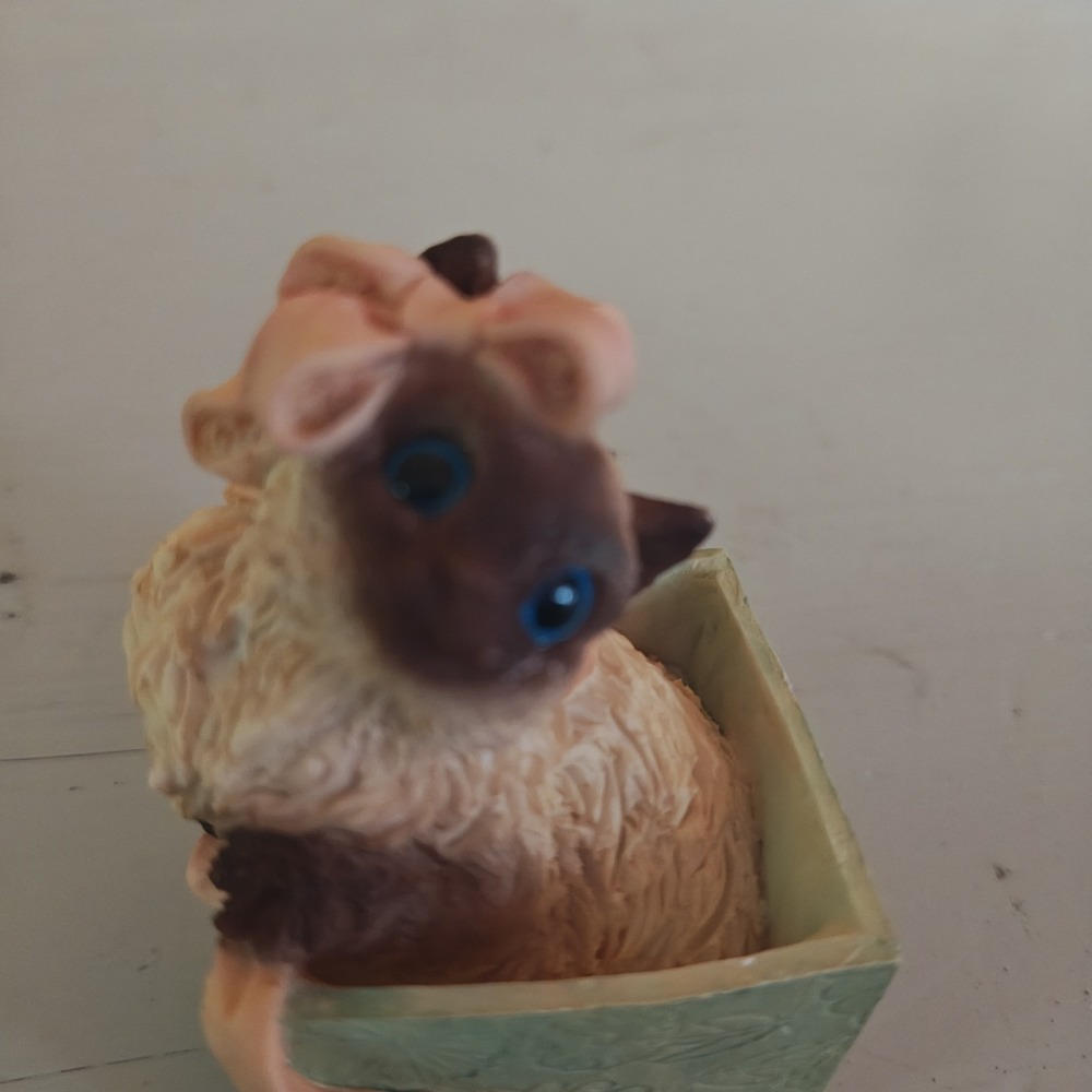 Vintage Stone Critters Himalayan Cat SCL-344 Blue Eyes Kitten Surprise 2" - Picture 2 of 6